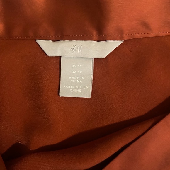 Satin burnt orange h&m midi skirt! - Picture 2 of 2